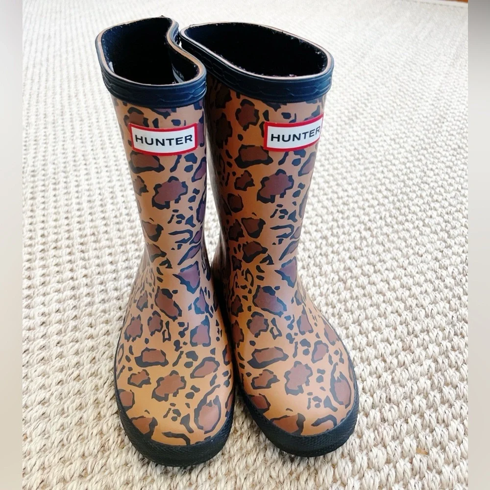 Hunter Kids Leopard-Print Rain Boots - Hunter unisex-child Original Leopard 10 - Picture 3 of 7